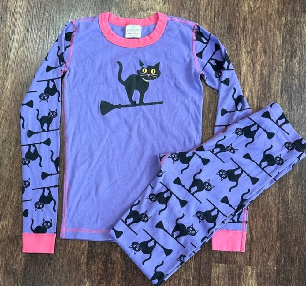Hanna Andersson Halloween Cat Witch Organic Cotton Pajama Set Size 160 / 14